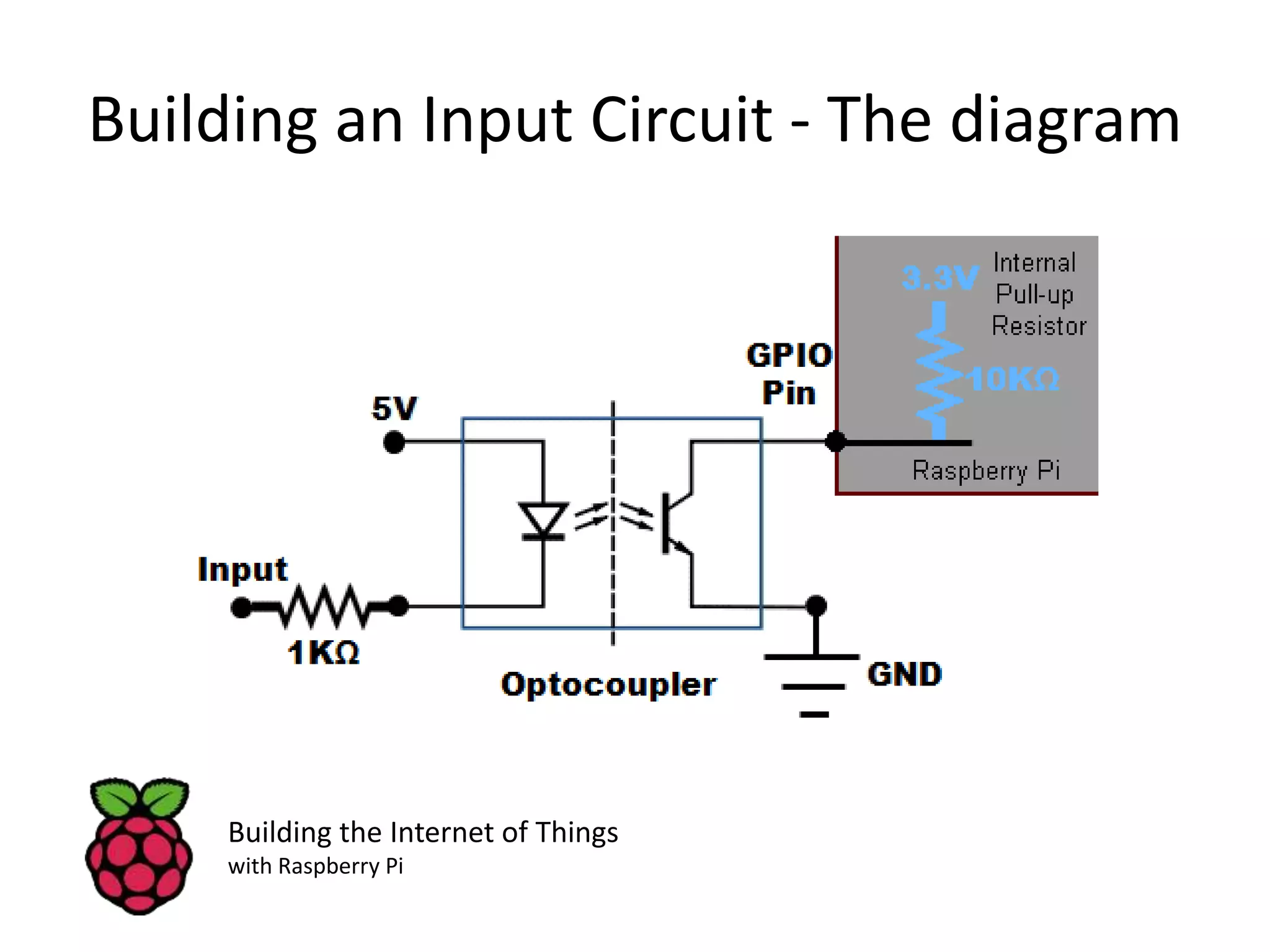 Building an Input Circuit - The diagram Building the Internet of Things with Raspberry Pi 