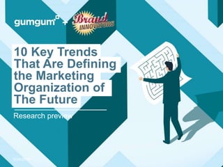 10 Key Trends
That Are Defining
the Marketing
Organization of
The Future
Research preview
+
5/24/2016
 