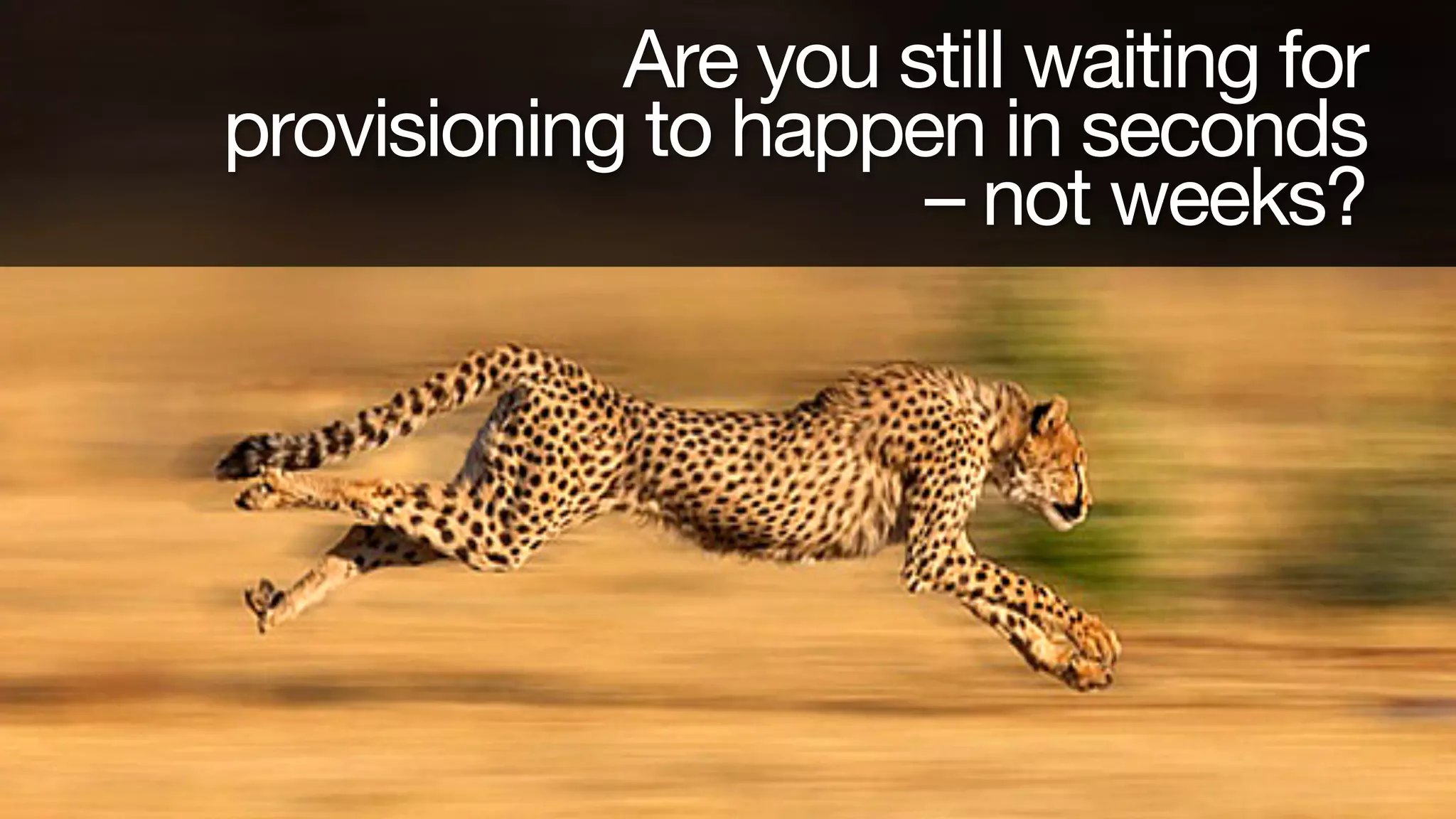 Are you still waiting for
provisioning to happen in seconds
– not weeks?

Corporate Overview

 