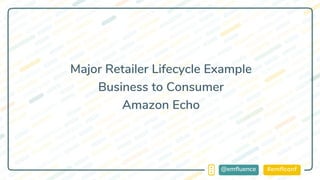 #emflconf@emfluence
Major Retailer Lifecycle Example
Business to Consumer
Amazon Echo
 