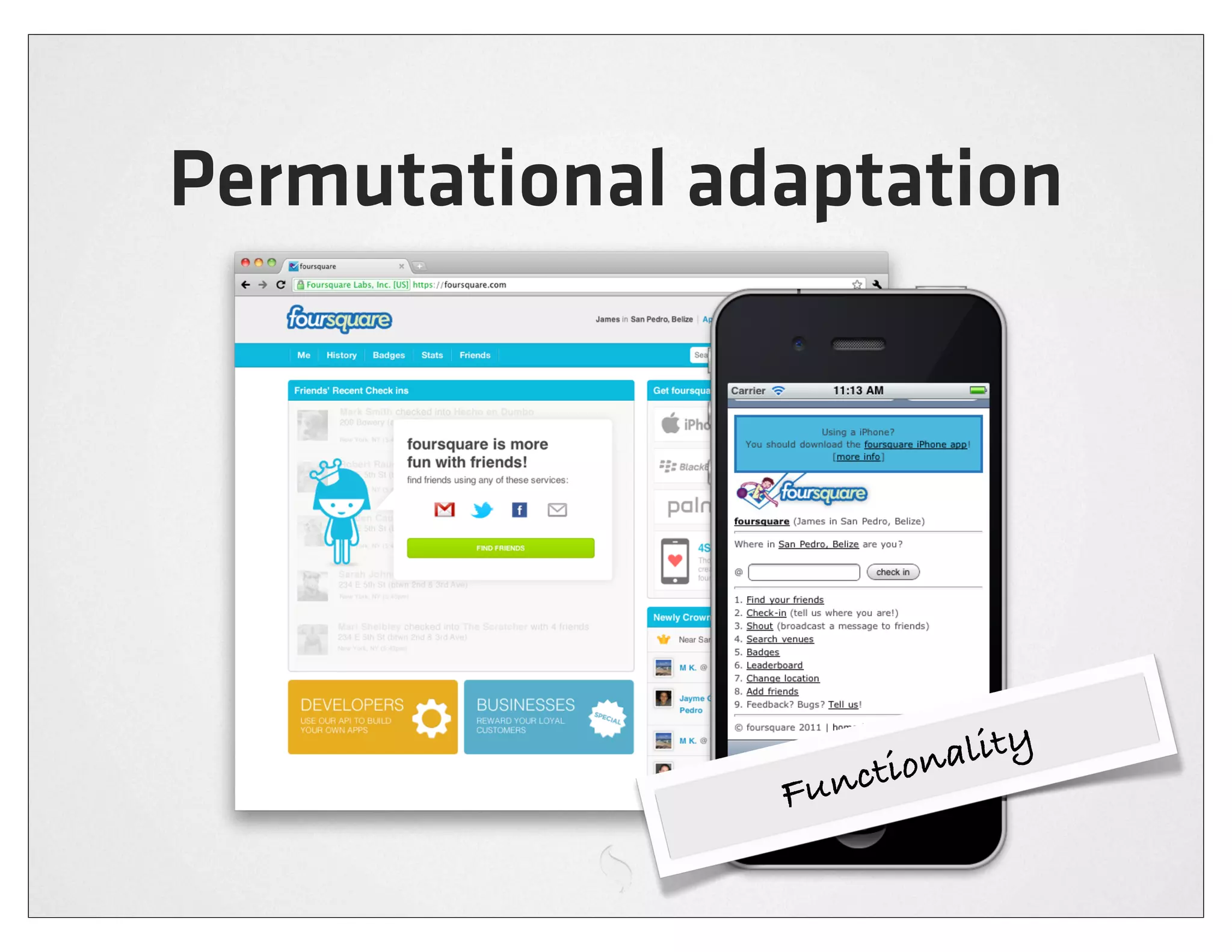 Permutational adaptation




                         nality
                Fu nctio
 