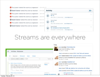 Streams are everywhere




Tuesday, February 26, 13
 