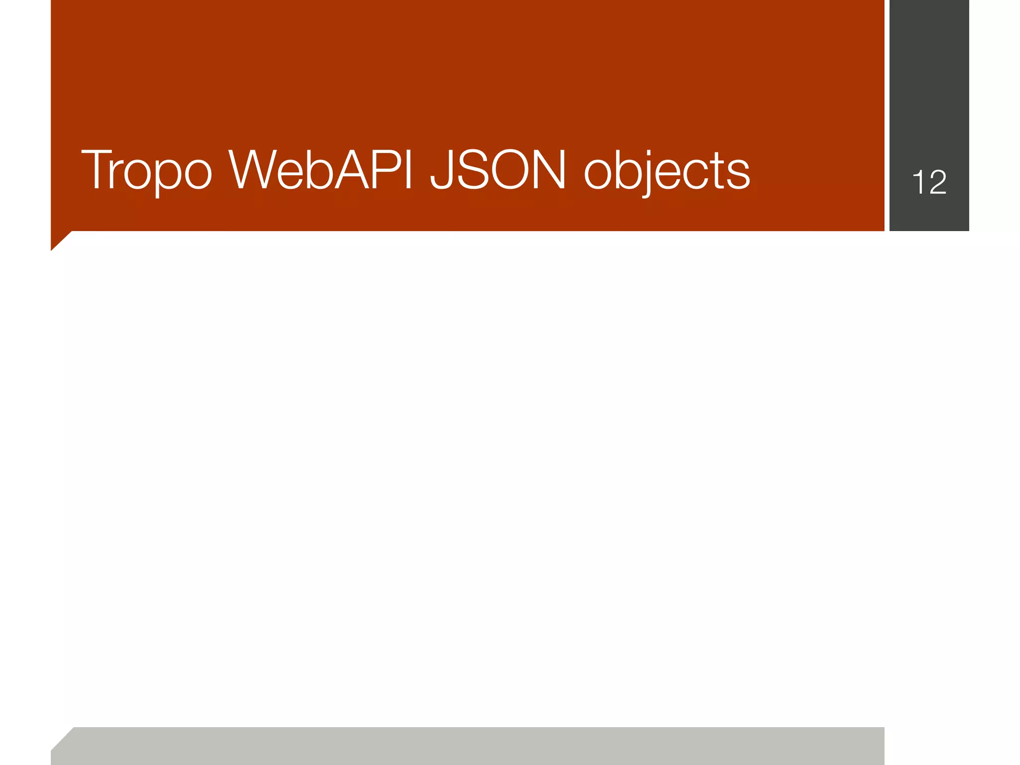 Tropo WebAPI JSON objects   12
 
