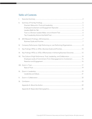 Copyright © 2013 Interaction Associates and Human Capital Institute. All rights reserved.
Table of Contents
I.	 Executive ...