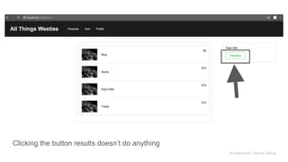 Clicking the button results doesn’t do anything
Architecture: Server Setup
 