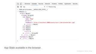 App State available in the browser.
Architecture: Server setup
 