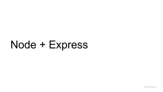 Node + Express
Architecture
 