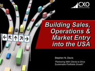 Choosing &
Managing
Sales Channels
for Your Startup
Stephen N. Davis
“Partnering With Clients to Drive
Sustainable Profitable Growth”
 
