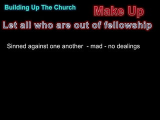 Sinned against one another - mad - no dealings
 