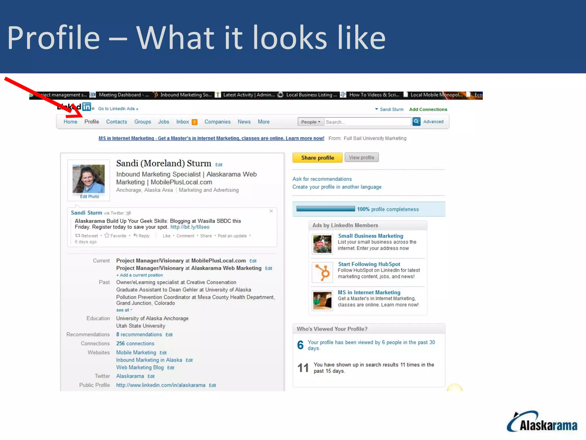 Profile – What it looks like 