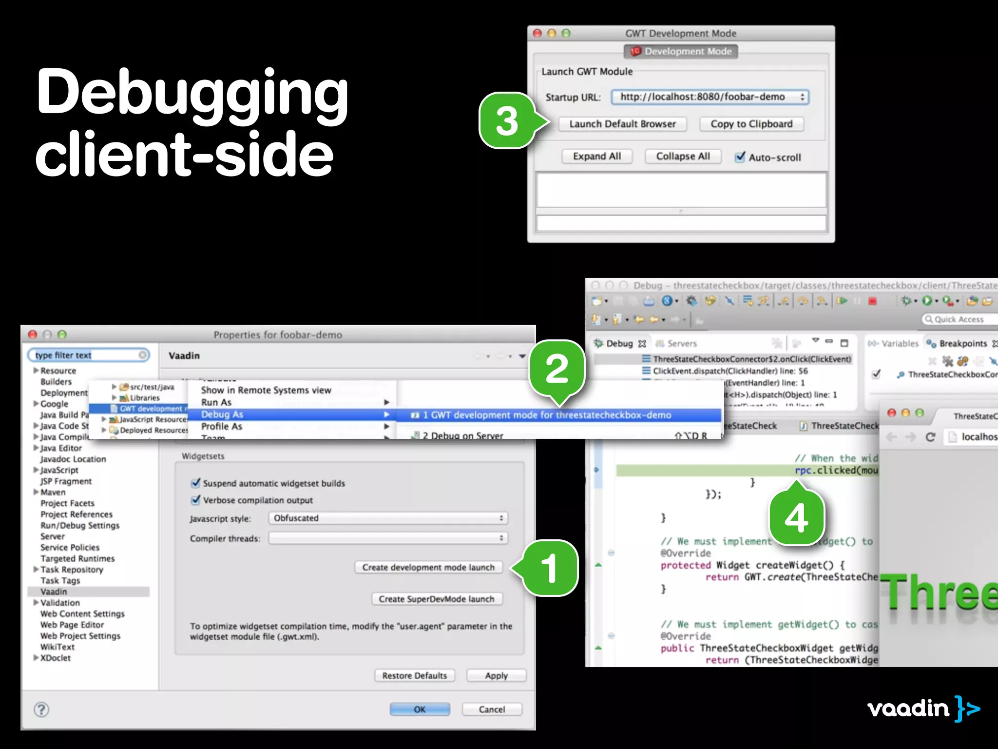 Debugging
client-side
1
4
3
2
 