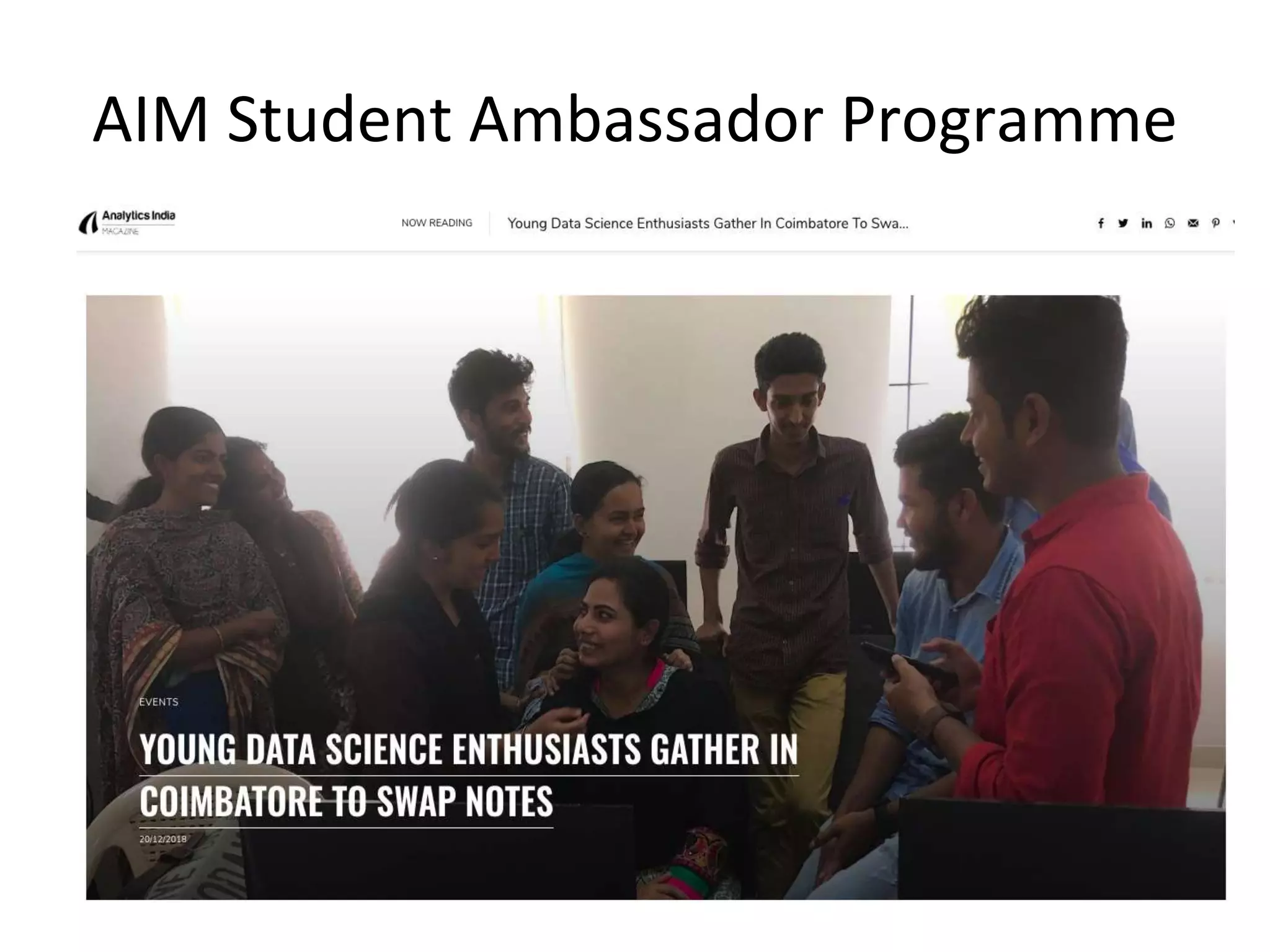 AIM Student Ambassador Programme
 