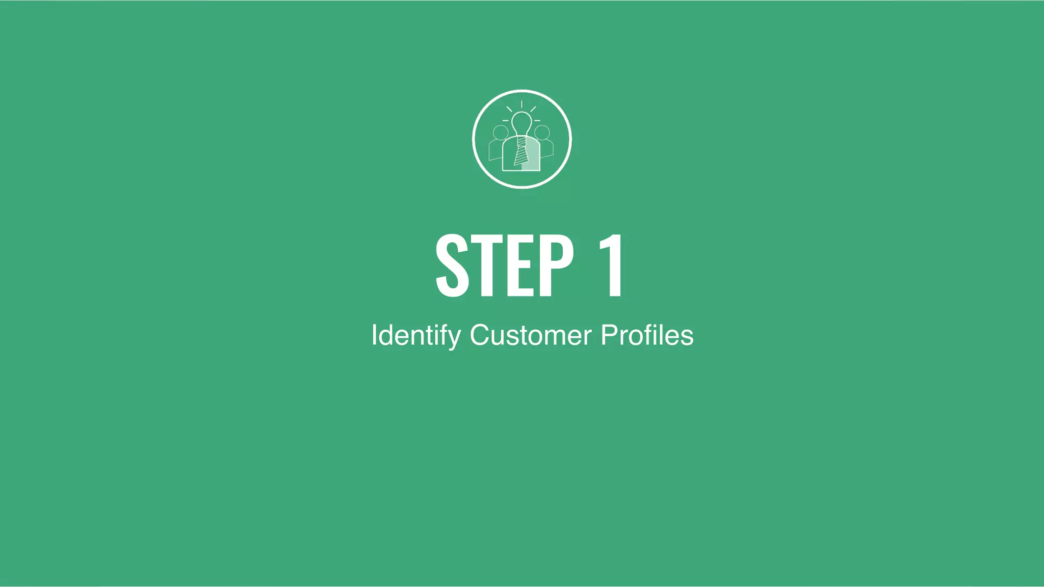 STEP 1
Identify Customer Proﬁles
 