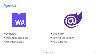 Agenda
 Overview
 Portability and how
 Potential impact
 Overview
 Behind the scenes
 Key features
7
 