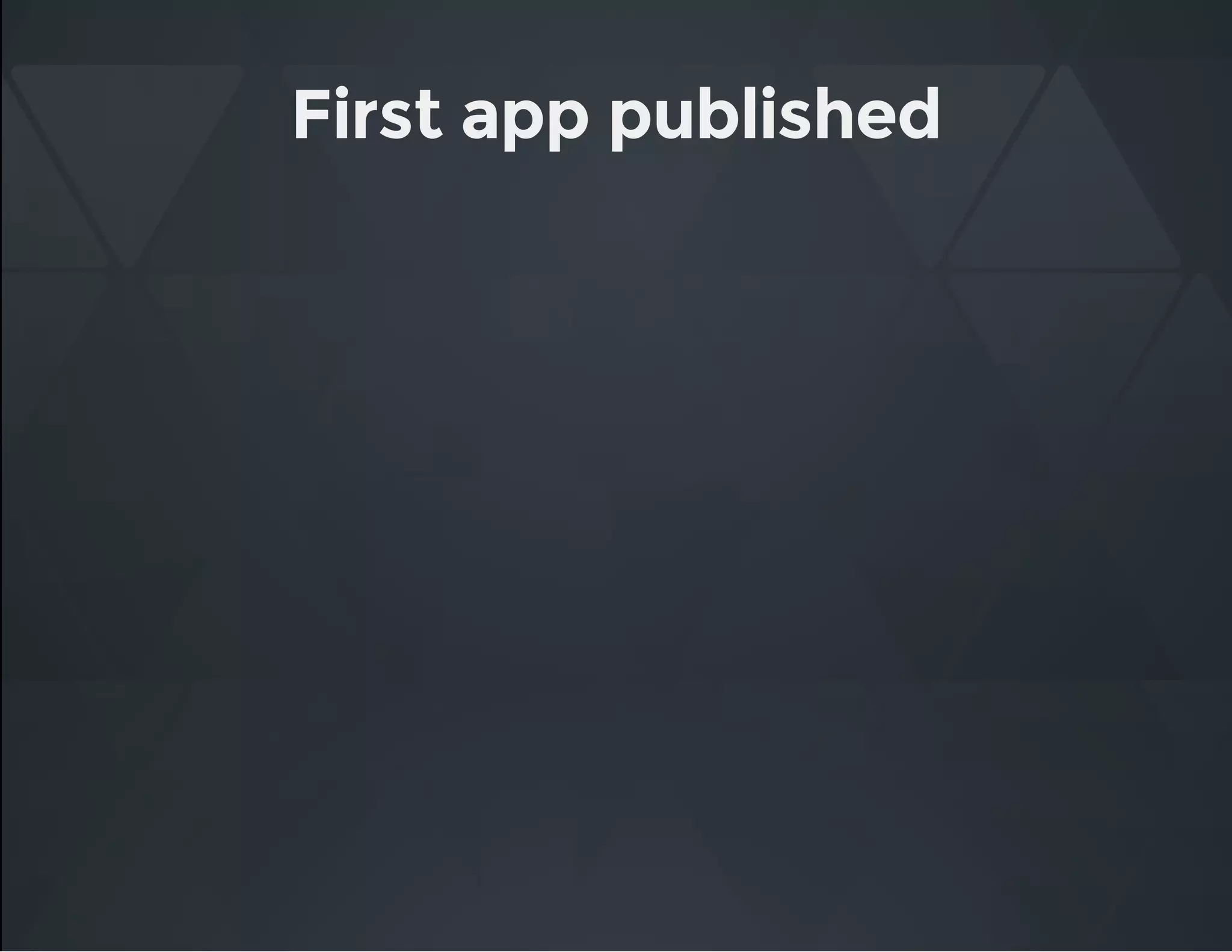First app published
 