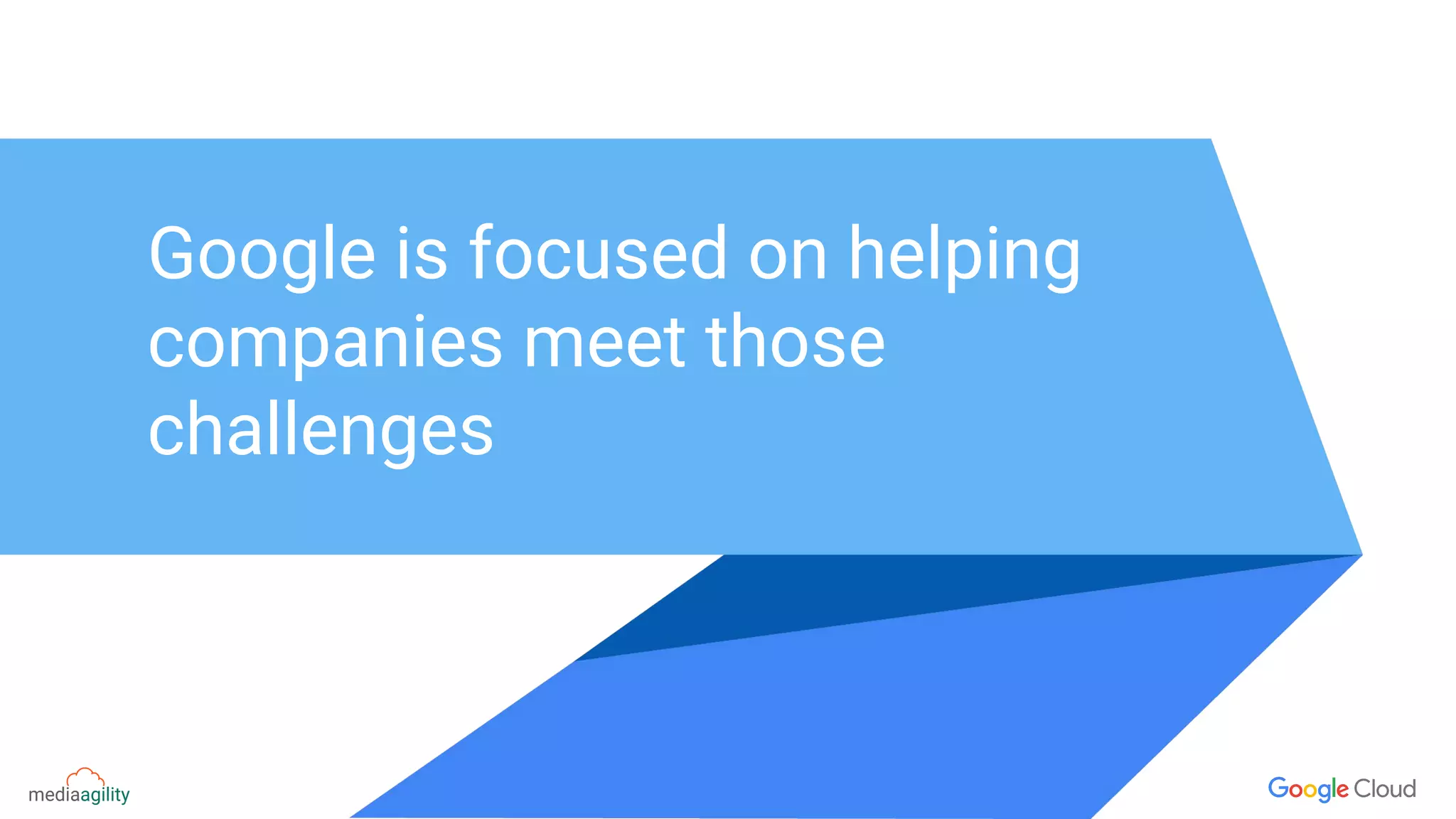 Google is focused on helping
companies meet those
challenges
 