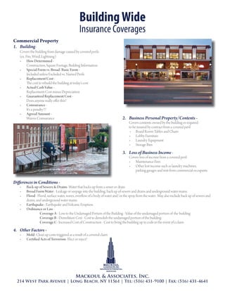 Building Wide Ins Coverages