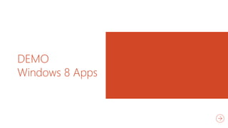 DEMO
Windows 8 Apps
 
