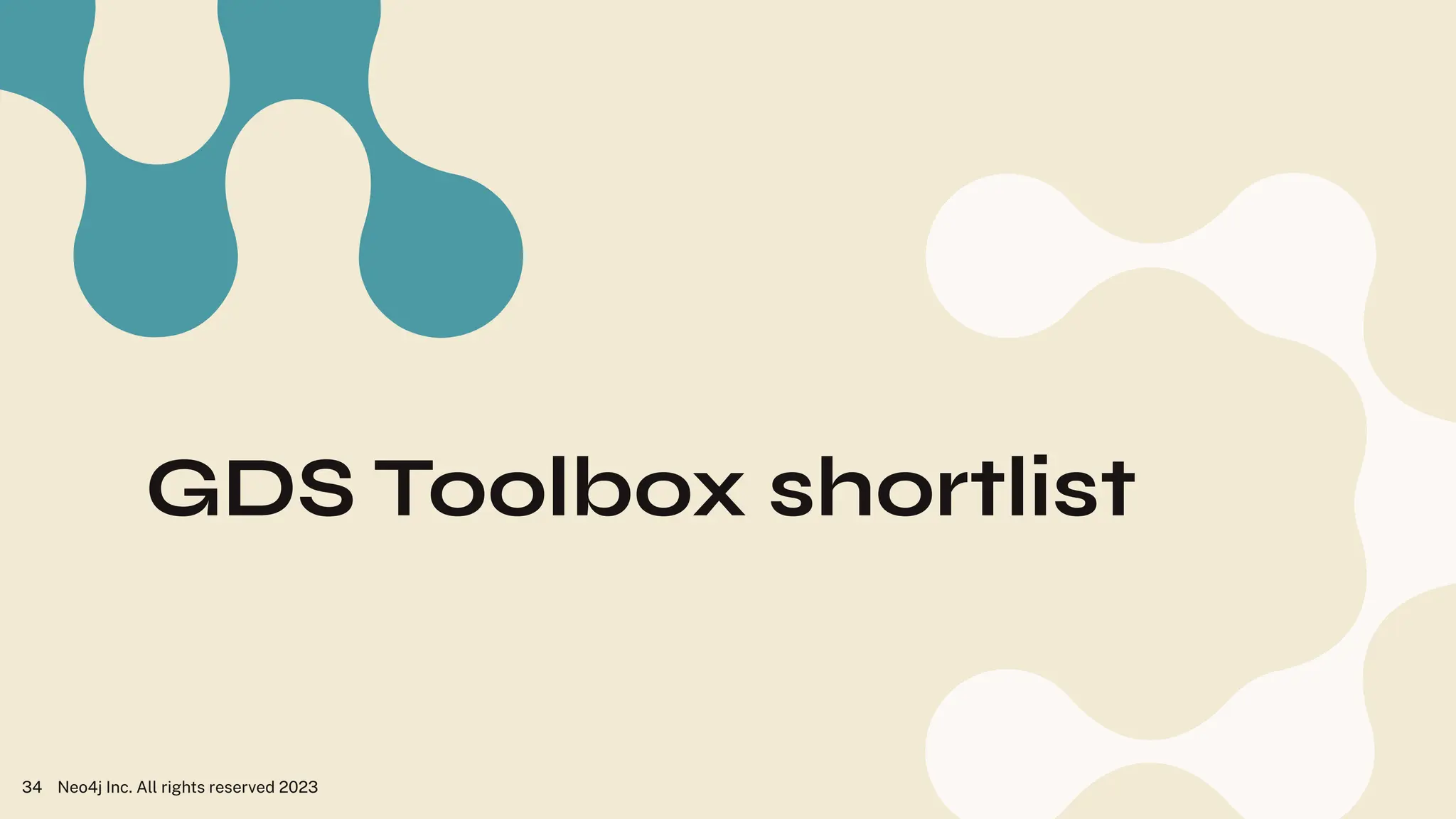 GDS Toolbox shortlist
Neo4j Inc. All rights reserved 2023
34
 