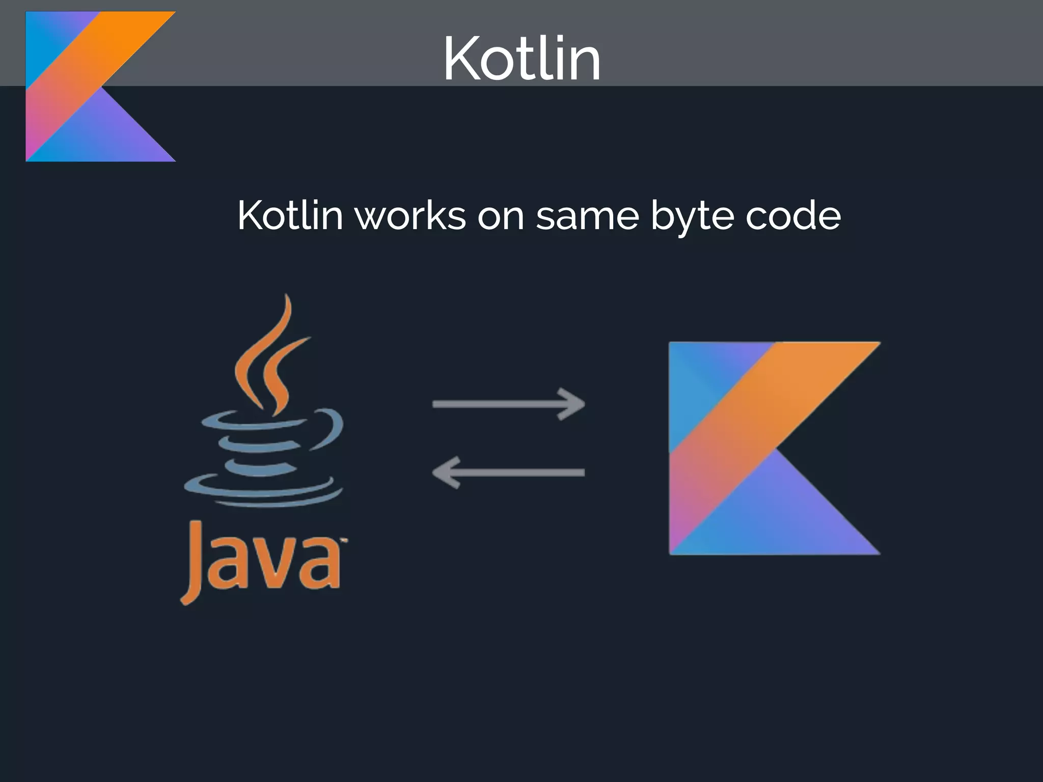 Kotlin Kotlin works on same byte code 