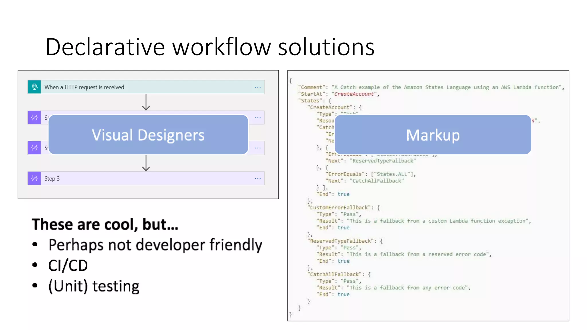 Declarative workflow solutions
 