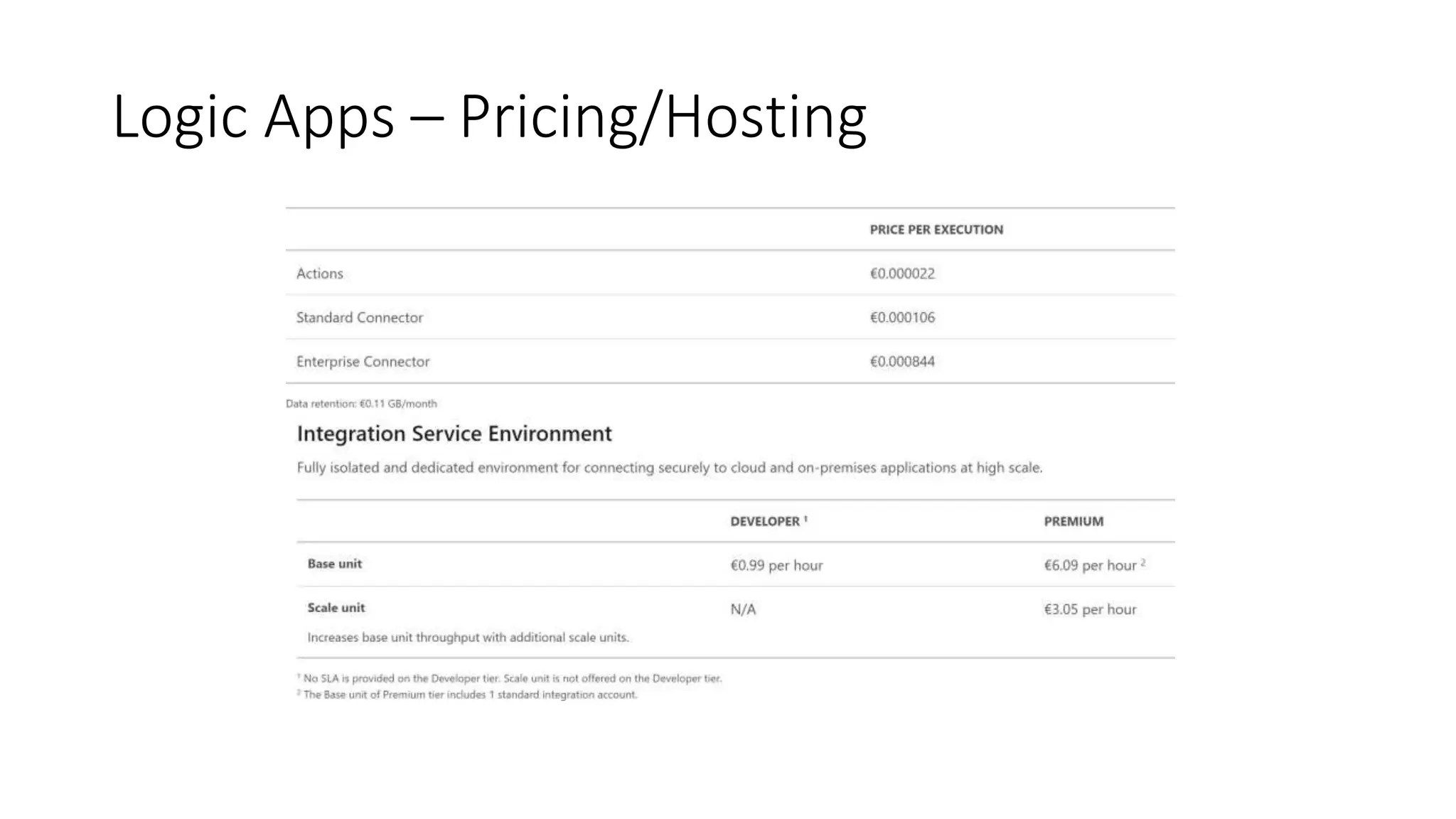 Logic Apps – Pricing/Hosting
 