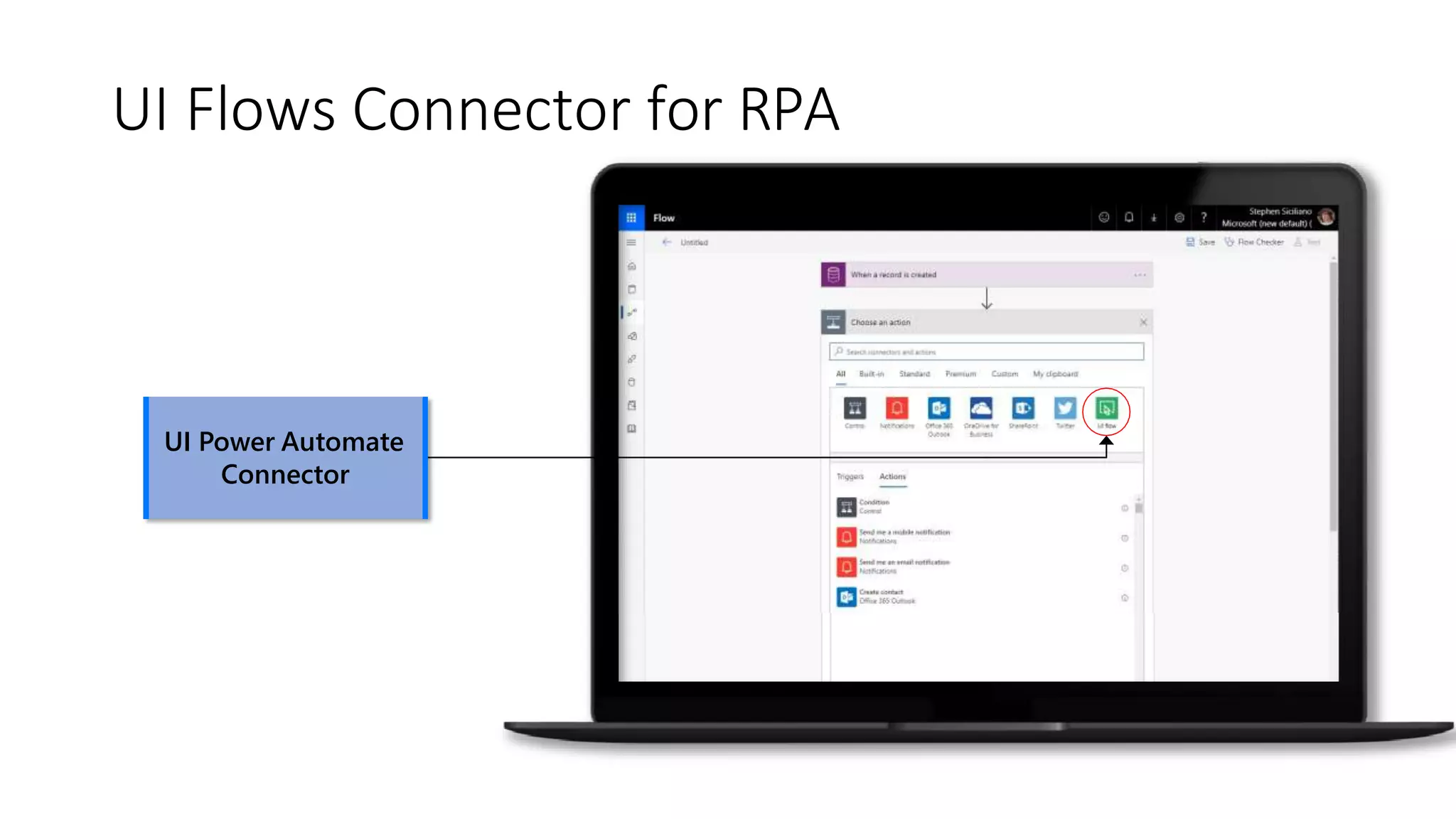 UI Flows Connector for RPA
UI Power Automate
Connector
 