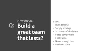How do you
Build your
A-Team?
Q:
 