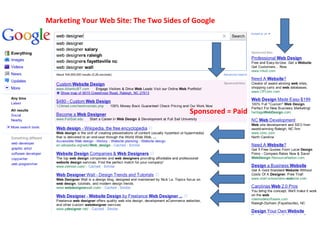 Marketing Your Web Site: The Two Sides of Google Sponsored = Paid 