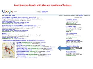 Local Searches, Results with Map and Locations of Business 