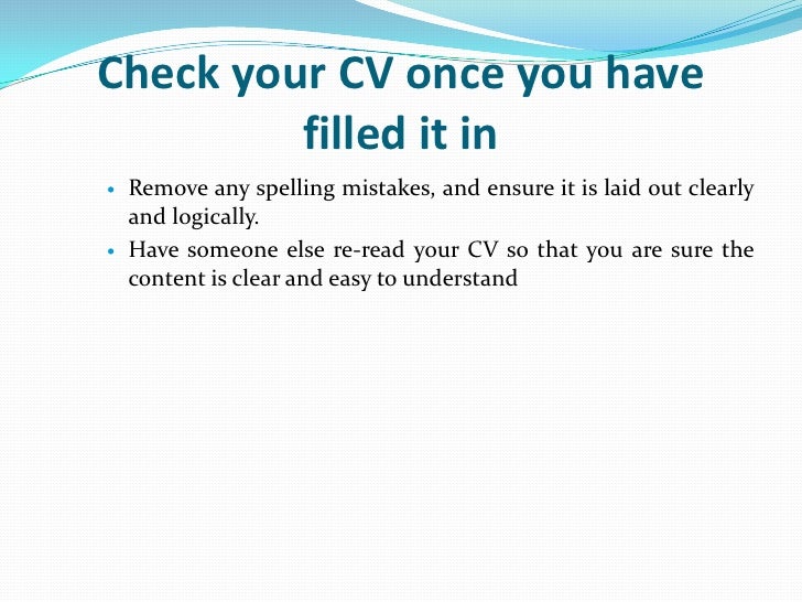 Image result for Check your CV once you have filled it in