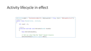 Activity lifecycle in effect
 