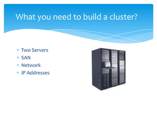 Building your first sql server cluster Slide 12