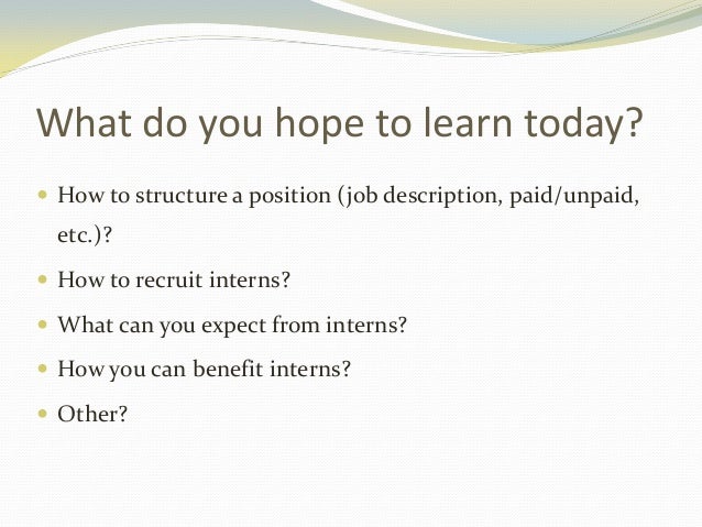 what do interns do