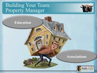 Building Your Team:
Property Manager
Education

Associations

 