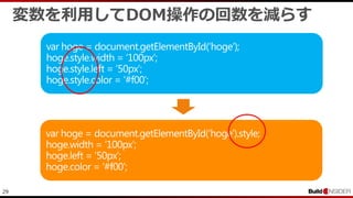 29
変数を利用してDOM操作の回数を減らす
 