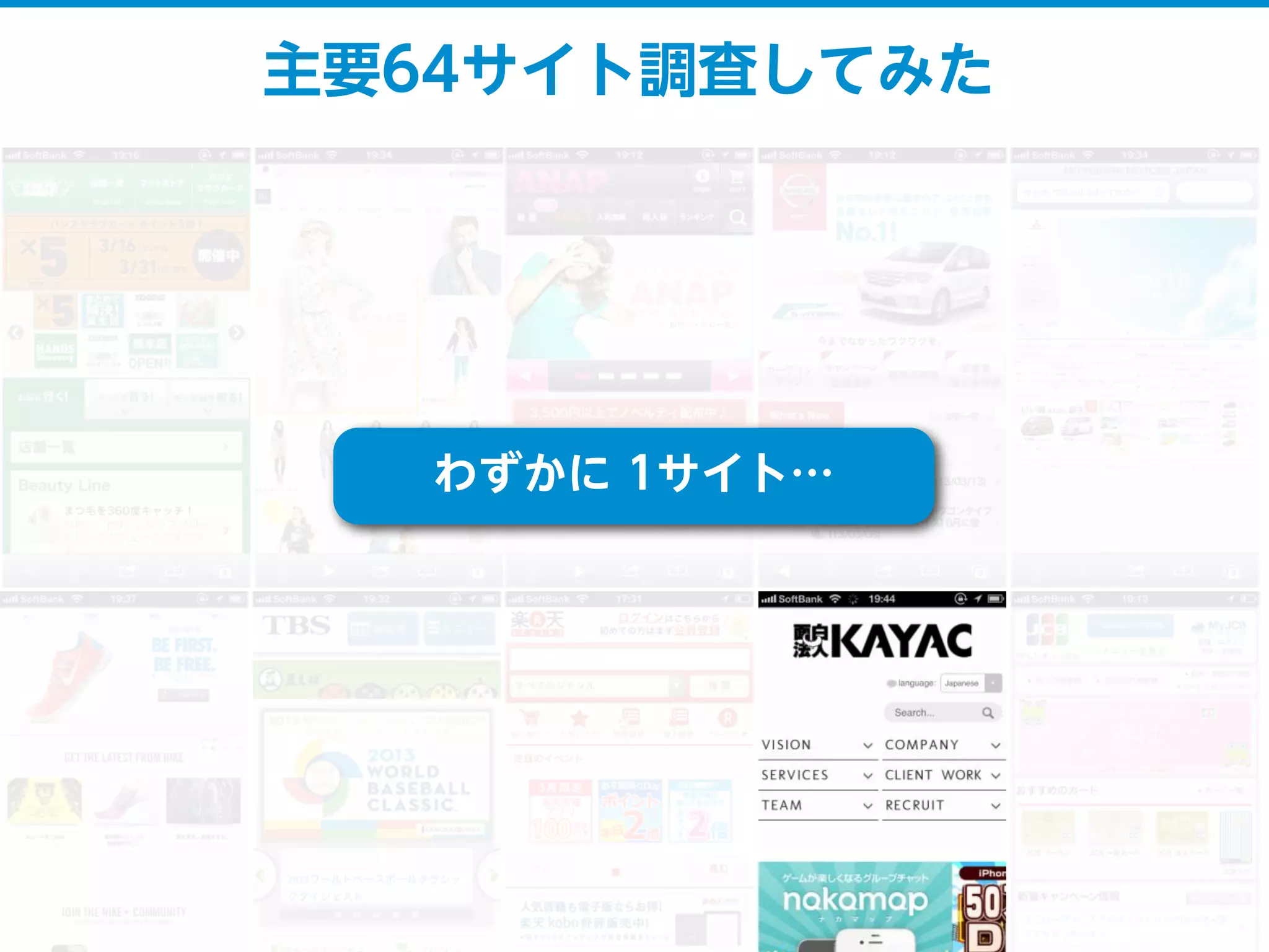 主要64サイト調査してみた
わずかに 1サイト…
 