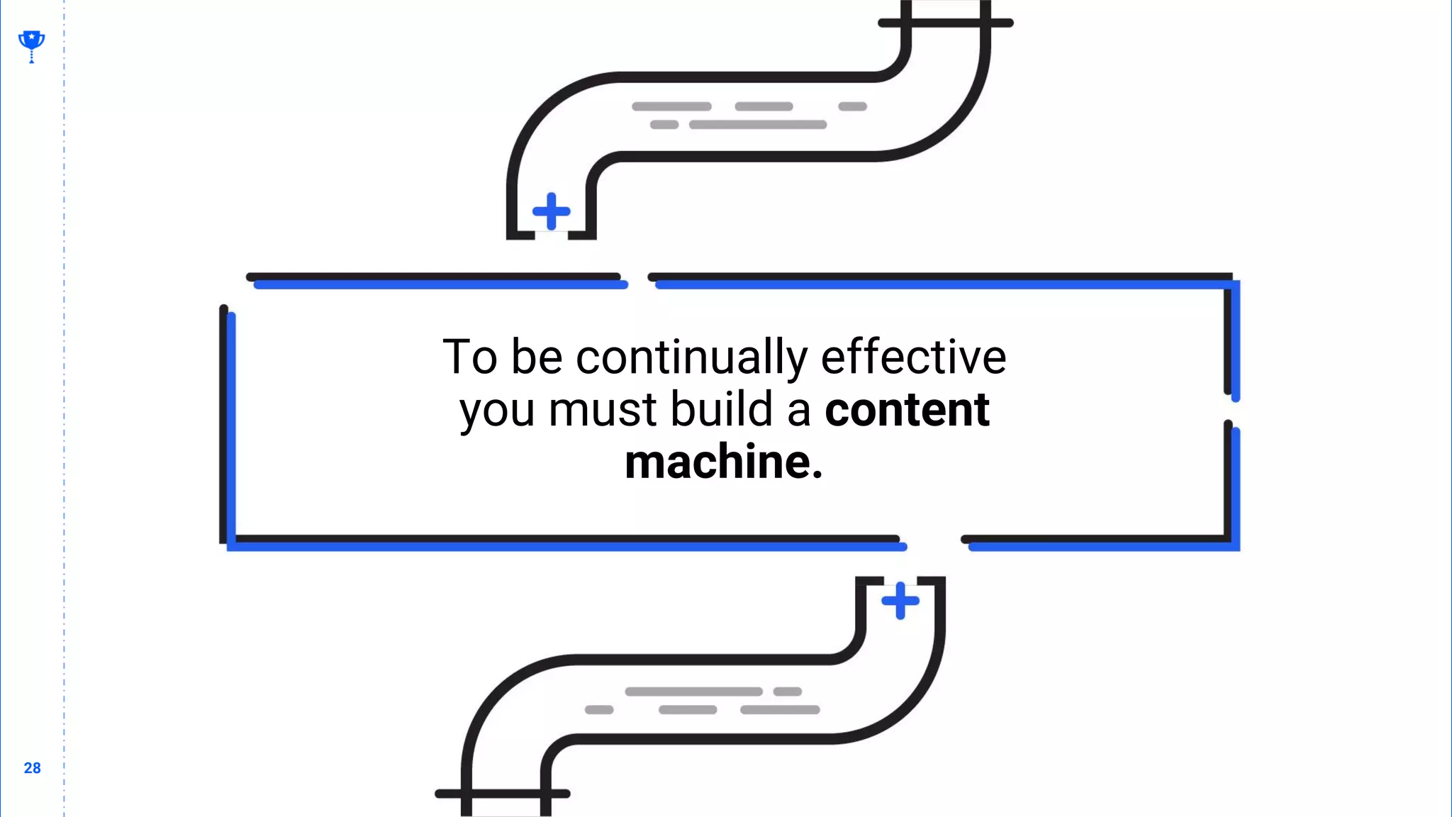 28
28
To be continually effective
you must build a content
machine.
 