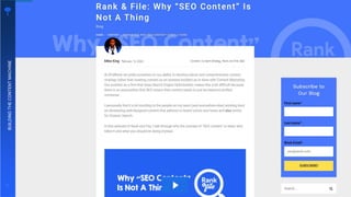 18
18
BUILDING
THE
CONTENT
MACHINE
 