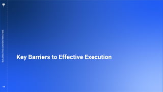 19
Key Barriers to Effective Execution
BUILDING
THE
CONTENT
MACHINE
 