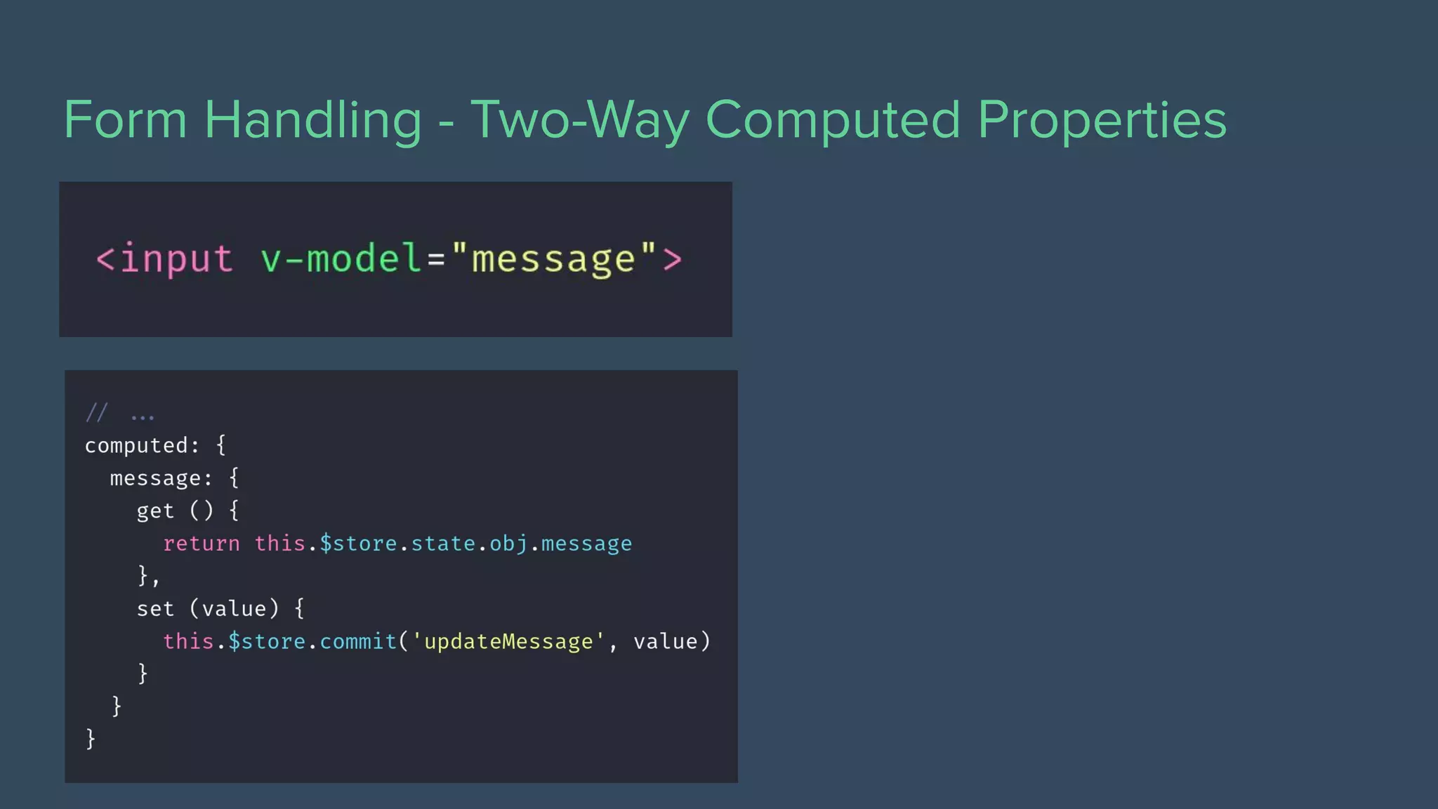 Form Handling - Two-Way Computed Properties
 