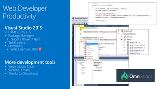 Web Developer
Productivity
More development tools
Visual Studio 2015
 
