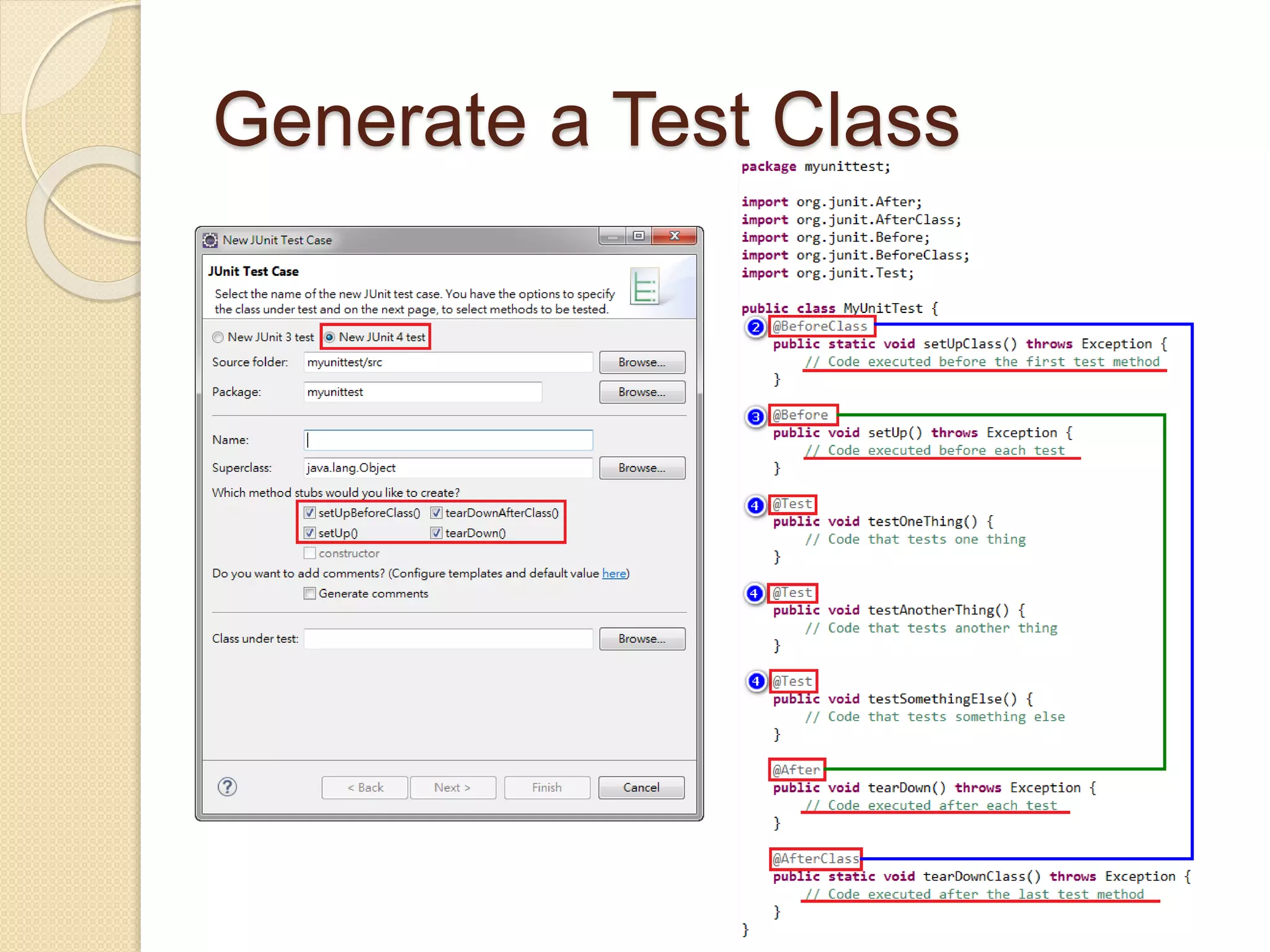 Generate a Test Class
 