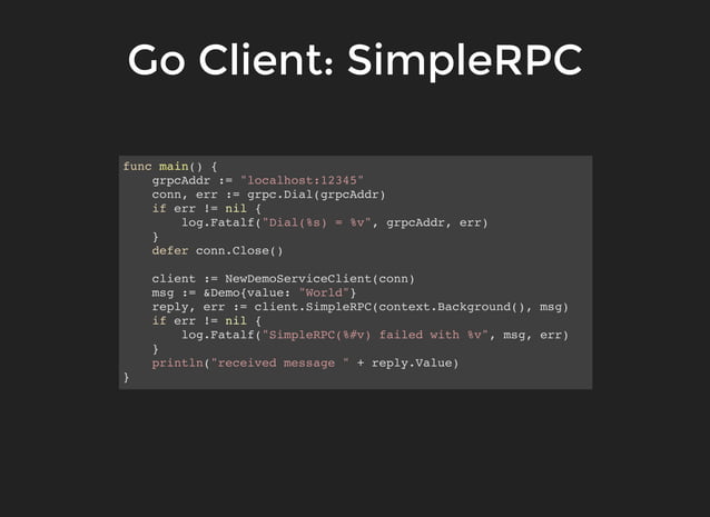 Build microservice with gRPC in golang | PPT