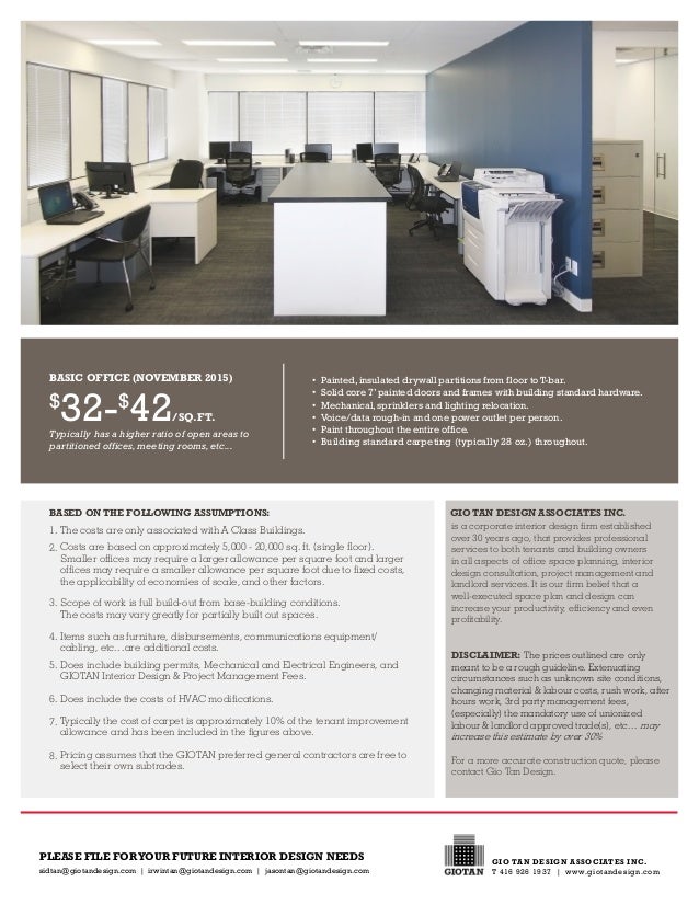 office space construction costs