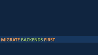 MIGRATE BACKENDS FIRST
 