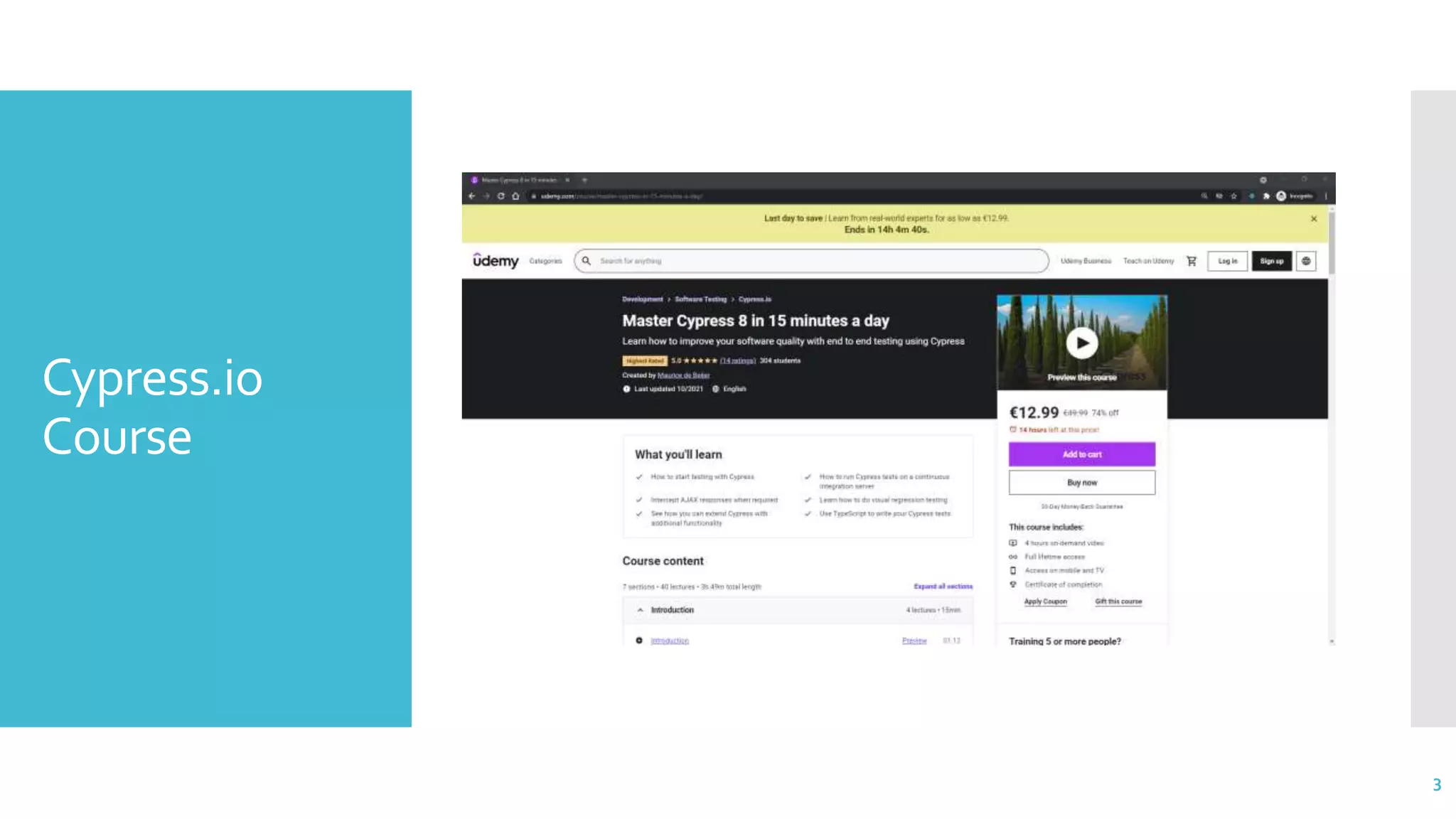 Cypress.io
Course
3
 