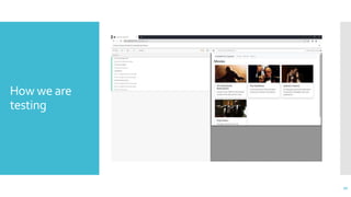 How we are
testing
20
 