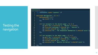 Testing the
navigation
23
 