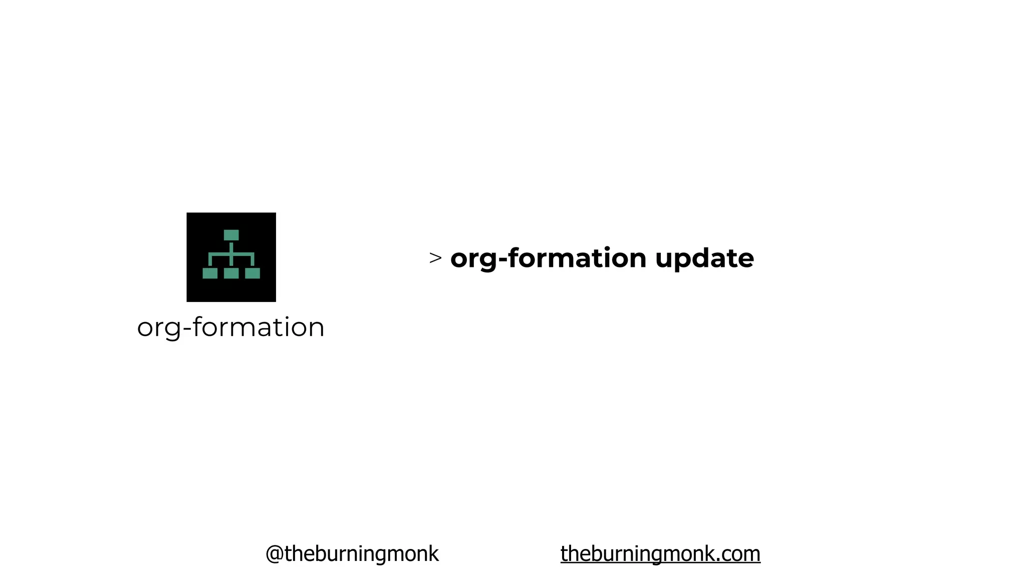 @theburningmonk theburningmonk.com
org-formation
> org-formation update
 